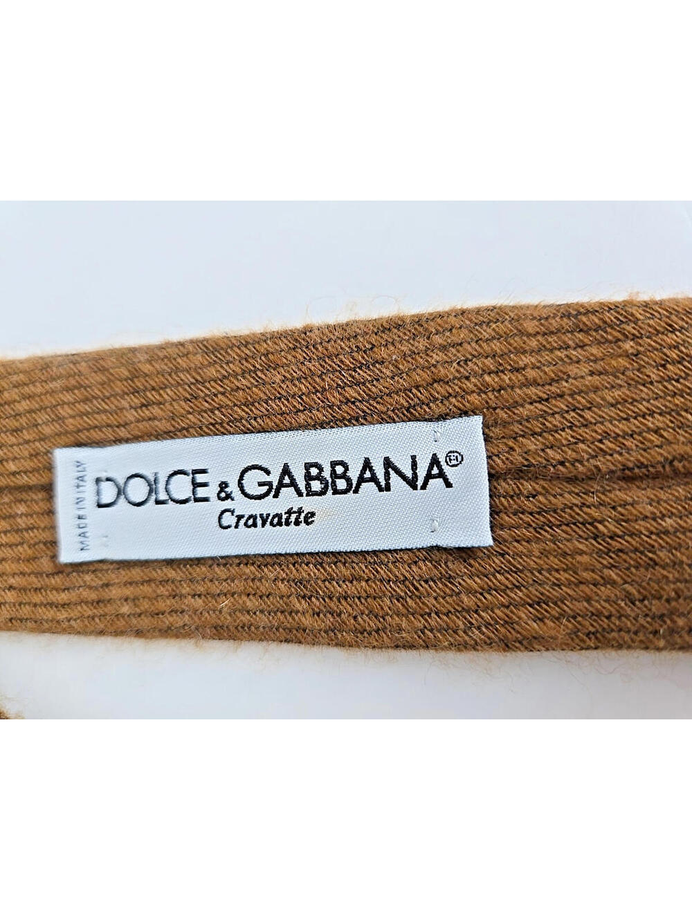 Dolce Gabbana Cravatte Cashmere Silk Knit Neck tie Brown Textured Italy - Picture 4 of 9